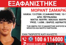 Εξαφανίστηκε 13χρονος από χώρο φιλοξενίας στα Πετράλωνα – Η ανακοίνωση από το «Χαμόγελο του Παιδιού»