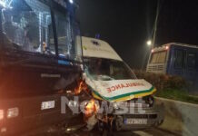 Λάρισα: Ασθενοφόρο «καρφώθηκε» πάνω σε κλούβα της αστυνομίας στον Πλατύκαμπο – Τραυματίας ο συνοδηγός