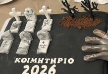 Ρόδος: Η «θανατηφόρα» βασιλόπιτα του Κοιμητηρίου του νησιού που έγινε viral – Το μαύρο σχέδιο με το νεκροταφείο και τους τάφους