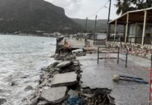 Κως: Σε κατάσταση έκτακτης ανάγκης η Καρδάμαινα από την κακοκαιρία – Ανυπολόγιστες ζημιές στο παραλιακό μέτωπο