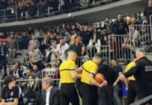Χαμός στο Παρτιζάν – Μέγκα: Αντικείμενα στους διαιτητές και διακοπή
