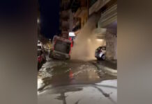 Ξάνθη: Απορριμματοφόρο έπεσε σε λακκούβα, έσπασε αγωγό νερού και πλημμύρισε διπλανή πολυκατοικία