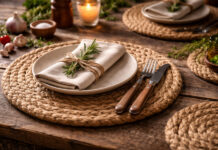 Φτιάξε χειροποίητα σουπλά με σχοινί για rustic αισθητική