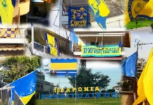 Στα κιτρινομπλέ το Αγρίνιο, βγήκαν σημαίες στα μπαλκόνια