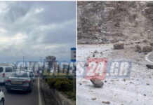 Κατολισθήσεις στη Σαντορίνη: Κλειστός ο δρόμος προς το λιμάνι του Αθηνιού – Ουρές οχημάτων στο σημείο