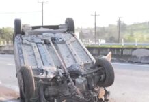 Θεσσαλονίκη: Ανατροπή αυτοκινήτου με έναν τραυματία