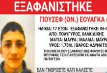 Εξαφάνιση 17χρονου στη Χαλκιδική, η ανακοίνωση από το Χαμόγελο του Παιδιού