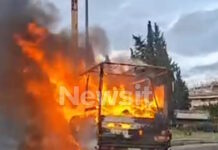 Φωτιά σε φορτηγάκι στην άνοδο του Κηφισού, στο ύψος της Νέας Χαλκηδόνας – Ουρές χιλιομέτρων