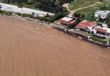 Η κακοκαιρία Erminio άλλαξε χρώμα στον Ευβοϊκό – Τόνοι λάσπης και φερτά υλικά