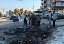 Ηράκλειο: Εικόνες καταστροφής μετά την Ανάσταση με καμένα φανάρια, κάδους και ζημιές σε οδοστρώματα