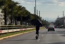 Συγγρού: Οδηγούσε ηλεκτρικό πατίνι στην αριστερή λωρίδα, δείτε βίντεο