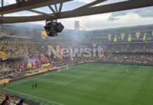 Πανζουρλισμός στην Allwyn Arena για τη πρωταθλήτρια ΑΕΚ – Χιλιάδες φίλοι της Ένωσης τραγουδούν στην προπόνηση ενόψει της φιέστας