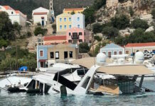 Καστελόριζο: Εικόνες και βίντεο από τη βύθιση της πολυτελούς θαλαμηγού