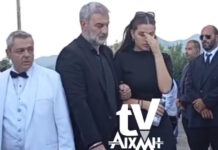 Γωγώ Μαστροκώστα: Απέραντος πόνος και οδύνη στην ταφή της στο Ευηνοχώρι Μεσολογγίου – Συντετριμμένη η οικογένειά της