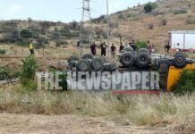 Φορτηγό ντελαπάρισε στην εθνική οδό Βόλου – Λάρισας, απεγκλωβίστηκε ο οδηγός