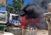 Εύβοια: Απορριμματοφόρο τυλίχτηκε στις φλόγες δίπλα από σούπερ μάρκετ στο Αλιβέρι