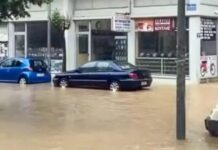 Ιωάννινα: Δρόμοι «ποτάμια» μετά από έντονη βροχή και χαλάζι – Δείτε βίντεο