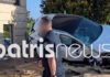 Τροχαίο στην Κυλλήνη: Αυτοκίνητο καρφώθηκε και κρεμάστηκε σε τοίχο, μία τραυματίας
