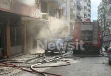 Θεσσαλονίκη: Φωτιά σε συνεργείο αυτοκινήτων στο κέντρο της πόλης – Δείτε βίντεο