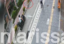 Λάρισα: Μηχανάκι παρέσυρε και χτύπησε παιδί – Δείτε τη στιγμή του τροχαίου