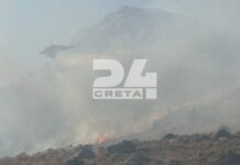 Φωτιά στο Μελιδοχώρι Ηρακλείου: Μήνυμα του 112 για εκκένωση δύο περιοχών