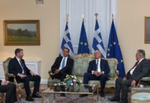 Η δεξίωση στο Προεδρικό Μέγαρο για την 52η επέτειο αποκατάστασης της Δημοκρατίας