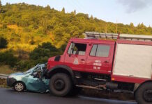 Σπάρτη: Νεκροί δύο ηλικιωμένοι μετά από μετωπική σύγκρουση αυτοκινήτου με πυροσβεστικό
