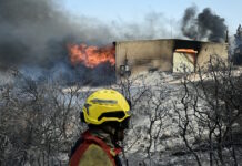 Φωτιά στον Κουβαρά: Την προκάλεσαν σπινθήρες από καλώδια σε κολόνα ρεύματος