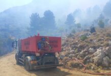Σε ύφεση η φωτιά στη Χίο στην περιοχή Βίκι: Σύλληψη άνδρα που εκτελούσε γεωργικές εργασίες στην περιοχή