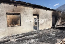 Ψάθα: Φωτογραφίες από το σημείο πτώσης των δύο ελικοπτέρων – Δύο σπίτια έχουν καταστραφεί από τη φωτιά