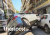 Απίθανο τροχαίο στη Θεσσαλονίκη: Αυτοκίνητο «απογειώθηκε» και «σκαρφάλωσε» σε άλλο παρκαρισμένο