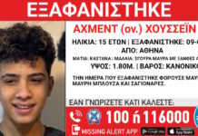 Εξαφάνιση 15χρονου στην Αθήνα – Τι αναφέρει το Χαμόγελο του Παιδιού