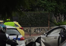 Αυτοκίνητο συγκρούστηκε σε κολώνα στην Βασιλίσσης Σοφίας: Διακοπή κυκλοφορίας στην αριστερή λωρίδα – Δείτε βίντεο