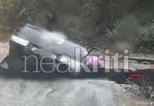 Κακοκαιρία στην Κρήτη: Αυτοκίνητο έπεσε σε «τρύπα» που άνοιξε στον δρόμο λόγω καθίζησης – Στο νοσοκομείο οι δύο επιβάτες του