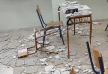 Θέρμη: Σοβάδες έπεσαν από το ταβάνι σε γυμνάσιο και τραυμάτισαν μαθητή